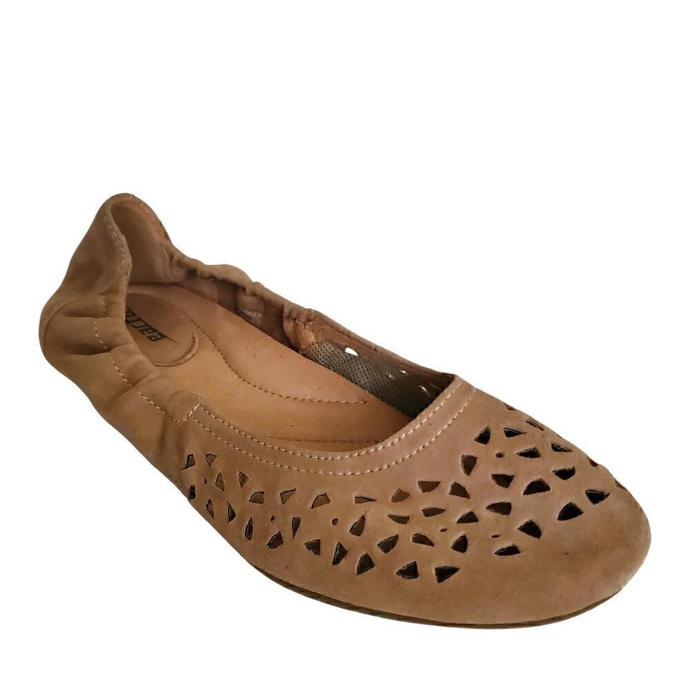 Earth Breeze Camel Suede Slip-On Ballernia Style Shoes NIB